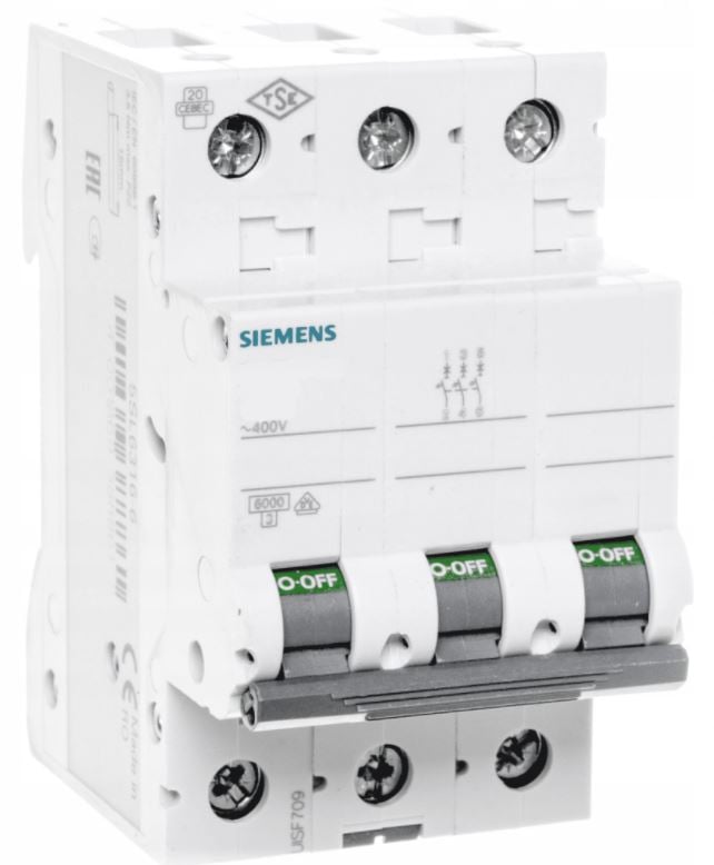 Circuit breaker - SIEMENS - overcurrent - B63 - 3 phase