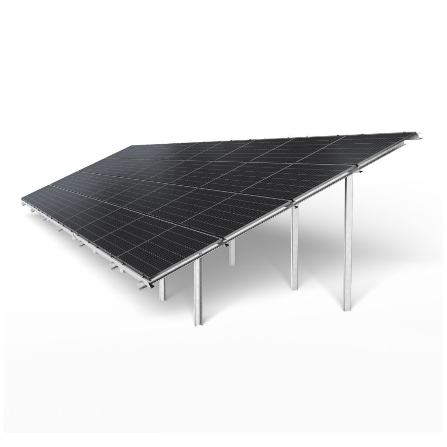 Ground-mounted structure - WS-024 - 4 moduly - level - 990-1149mm - 1650-1910mm - 1990-2220mm - 2250-2400mm