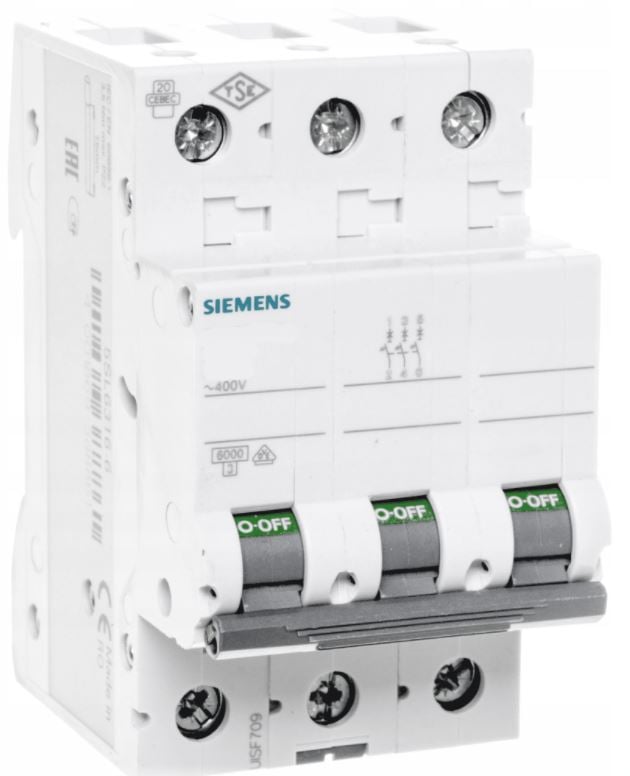 Circuit breaker - SIEMENS - overcurrent - B25 - 3 phase