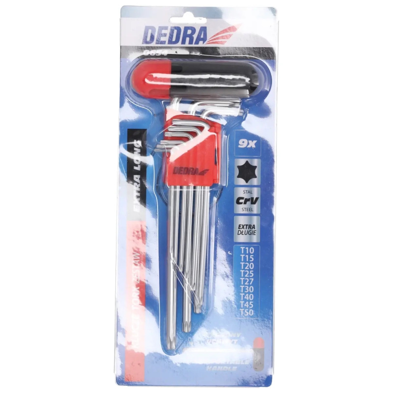 Sada TORX kľúčov CrV T10-T50, 9 ks, extra dlhé, v plastovom držiaku 3