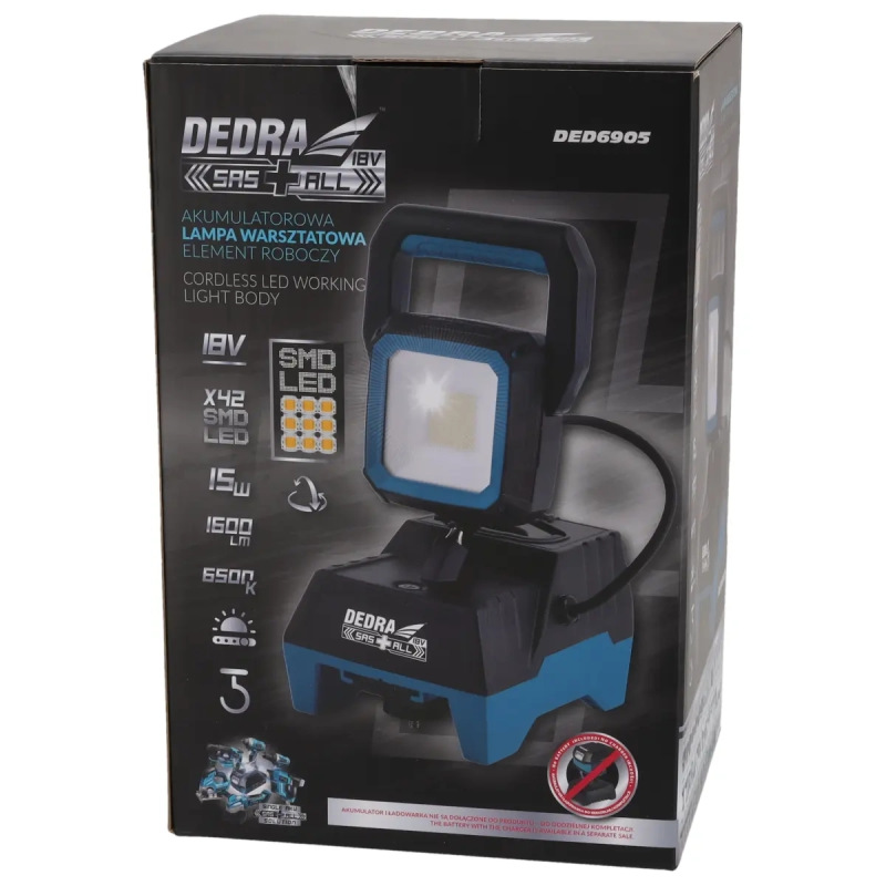 Akumulátorová dielenská lampa 8V 15W 1600LM 6