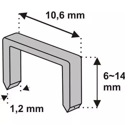 Spony do sponkovačky 8mm dlhé, hrubé (1,2 x 10,6 mm), 1000 ks