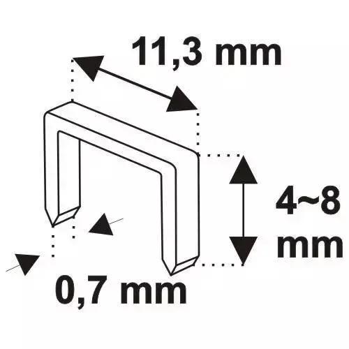 Sponkovačka 4-8 mm, hrúbka spony 0,7mm