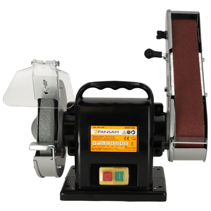 Brúska stolová tanierová a pásová 200W, 150x20x12,7mm, páska 50x686mm, elektromagneticky bezpečnostn 3