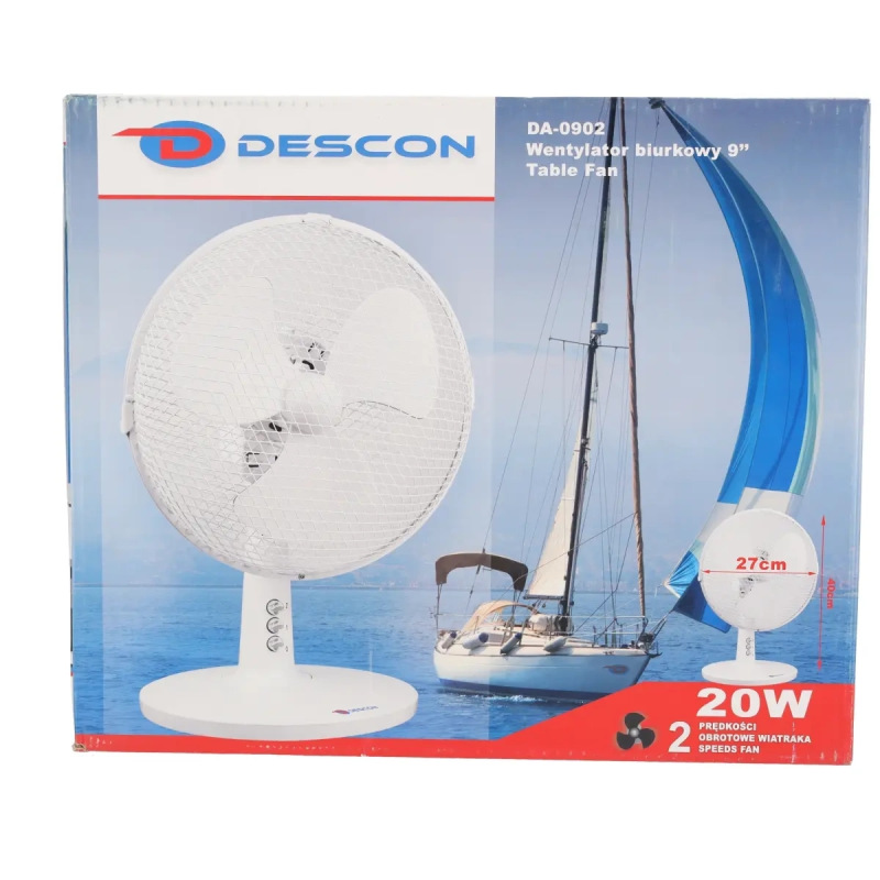 Stolový ventilátor 9", biely 4