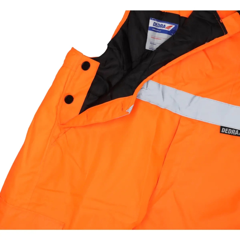 Zateplené reflexné montérky veľkosť S,oranžové 5