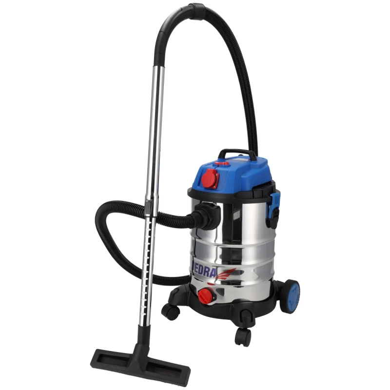 Dielenský vysávač pre vysávanie na suchu-mokro. s elektr. zásuvkou k pripojeniu strojov  k odsávaniu