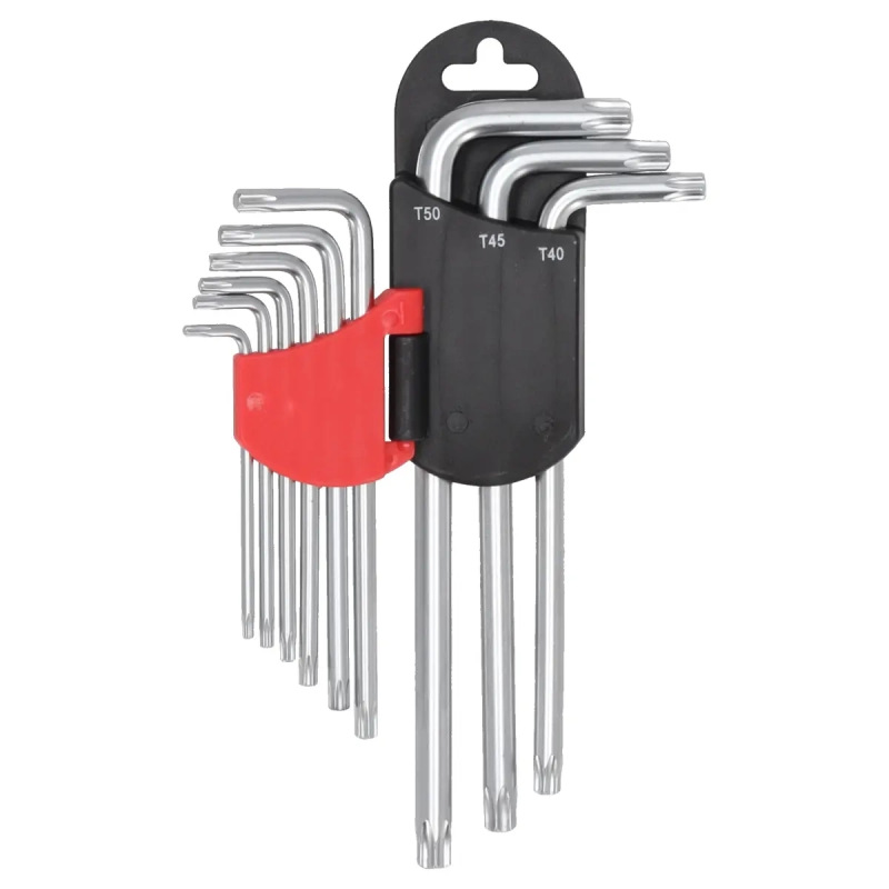 Kľúče TORX dlhé T10-T50, súprava 9 ks, CRV 1