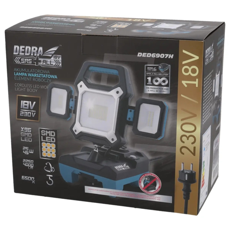 Dielenská lampa AC 45W 4000 LM,DC 25W 2250 LM 96ks SMD LED 5