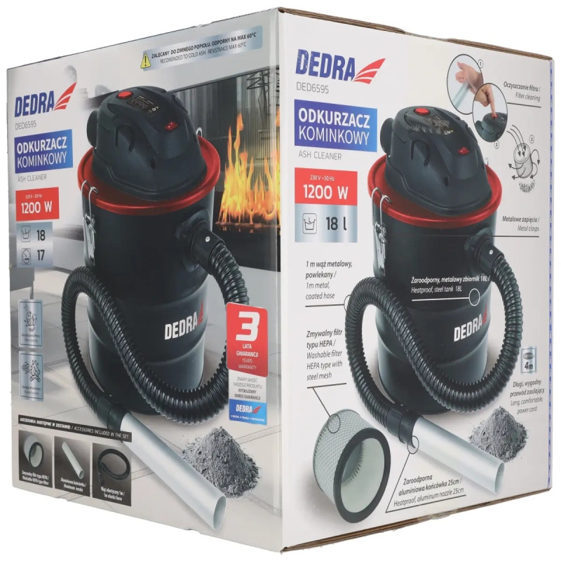 Krbový vysávač na popol 1200W 18L 3
