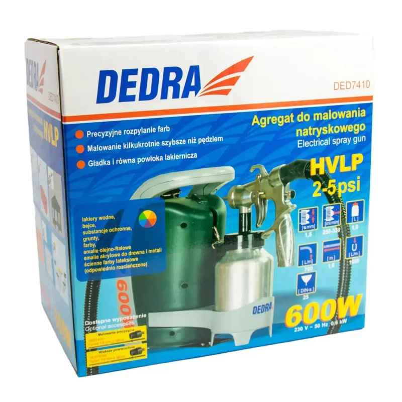 Striekacie zariadenia farieb HVLP 600W, 1L 7