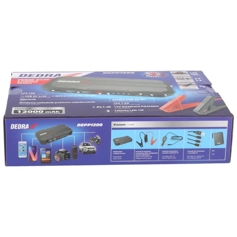 Powerbank s funkciou štartovania motora 12000 mAh 4