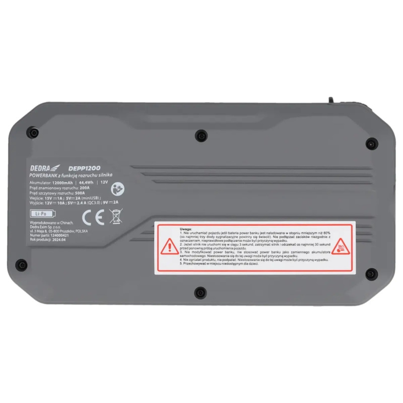 Powerbank s funkciou štartovania motora 12000 mAh 7