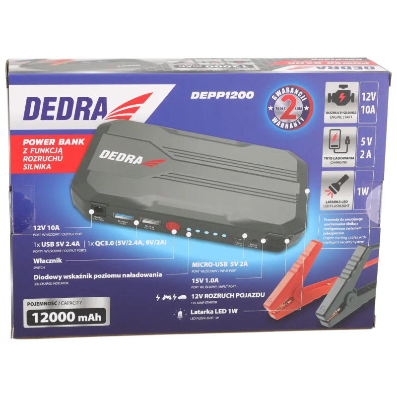 Powerbank s funkciou štartovania motora 12000 mAh 1