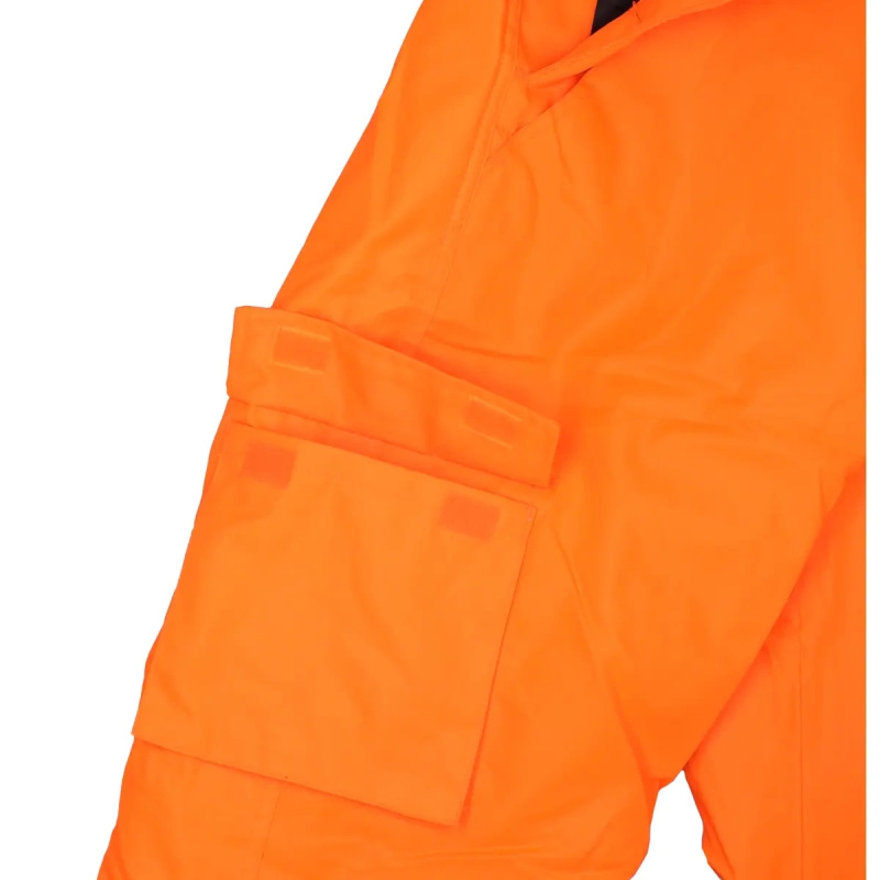 Zateplené reflexné montérky veľkosť M,oranžové 3