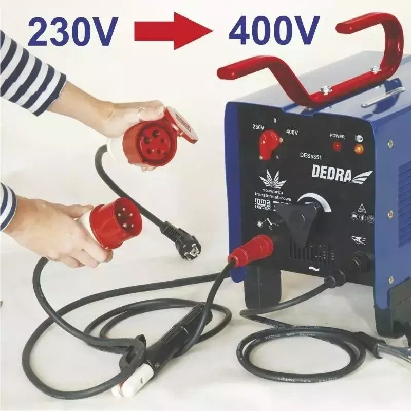 Transformátorová zváračka 250A 230V/400V V balení káble so svorkou a držiakom elektród v dĺžke 1,5m, 1