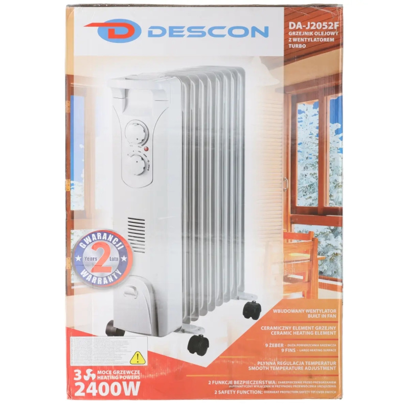 Olejový radiátor 2000W+ventilátor 400W 8