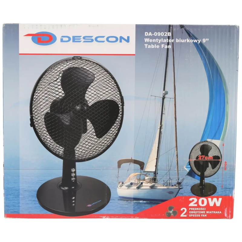 Stolový ventilátor 9", čierny 5