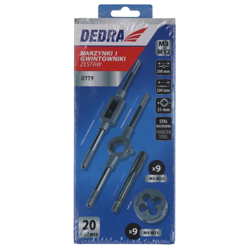 Sada závitorezov 20 ks, volfrámová oceľ 2