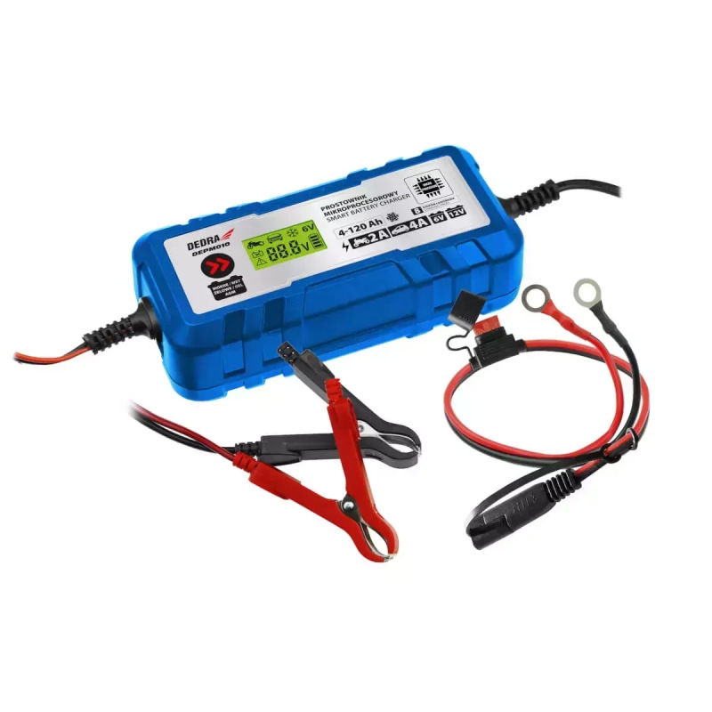 Mikroprocesorový usmerňovač 2A/4A, 6V/12V, 4-120Ah, LCD