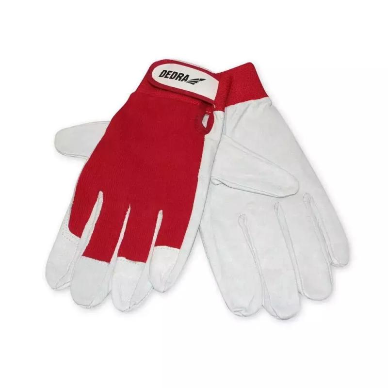Ochranné rukavice, bravčová lícová koža, veľkosť 9, červené