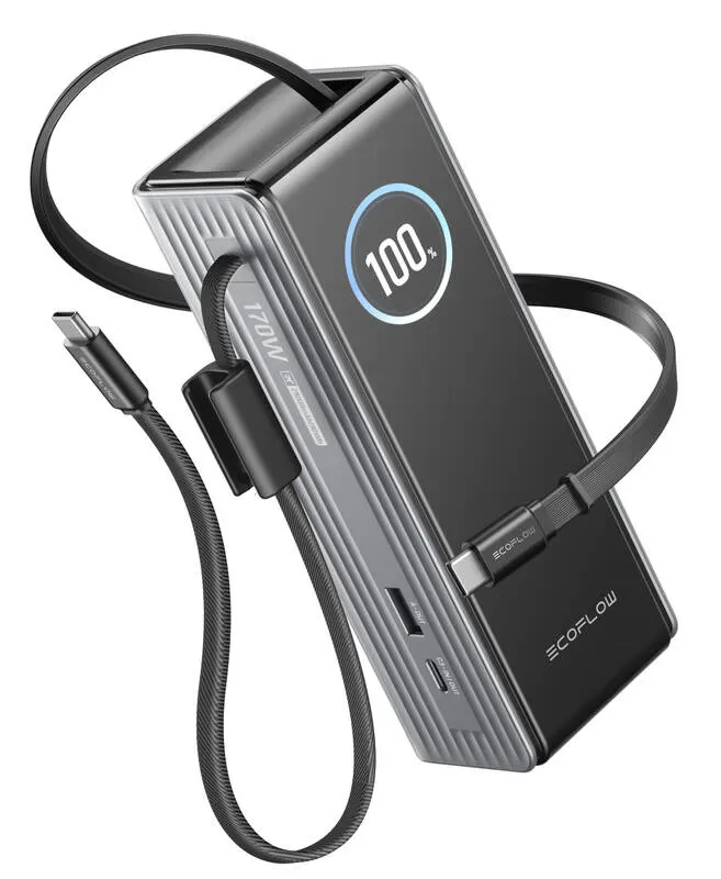 EcoFlow RAPID Power Bank (25000mAh, 170W) 2x100W USB-C kábel - čierna – 3